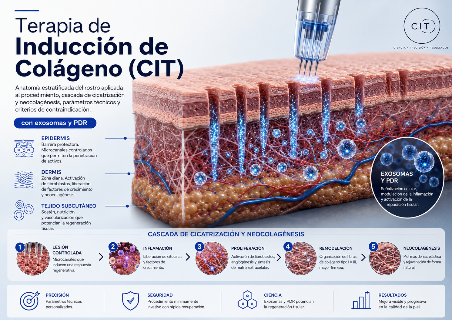 Terapia de Inducción de Colágeno (CIT) — microneedling con exosomas y PDRN